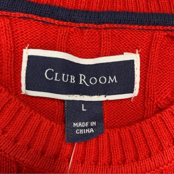 Club Room Mens Cable-Knit Cotton Sweater Ablaze L - Picture 9 of 9